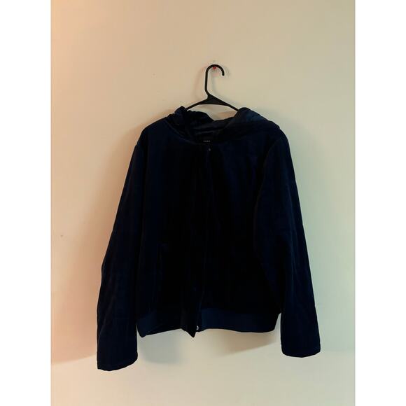 torrid Sweaters - Torrid Navy Blue Velour Zip-Up Hoodie 2XL | Plus Size Cozy Soft Jacket